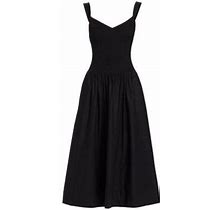 Reformation Women's Sariah Fit & Flare Midi-Dress - Black - Size 10