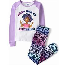 The Children's Place Girls' Long Sleeve Top And Pants Snug Fit 100% Cotton 2 Piece Pajama Set