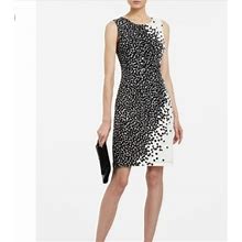 Bcbgmaxazria Dresses | Bcbgmaxazria Camila Side Ruched Square Dot Dress | Color: Black/White | Size: 0