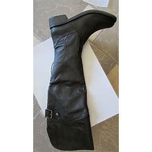 NEW STEVE MADDEN OTC BLACK LEATHER HIGH BOOTS WOMENS 6.5 TALL BOOTS