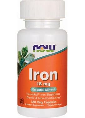 NOW Foods Iron Vitamin | 18 Mg | 120 Veg Caps