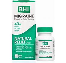 Bhi Migraine Headache Relief Tablets, Homeopathic, 100 Tabs