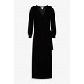 Autumn Cashmere Wrap-Effect Cashmere Midi Dress - Women - Black Dresses - XS