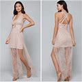 Bebe Dresses | Bebe Lace Maxi Overlay Dress - Blush Pink Xs | Color: Pink | Size: Xs