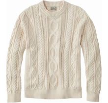 Men's Heritage Soft Cotton Fisherman Sweater, Crewneck Cream Extra Large L.L.Bean