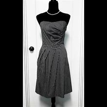 The Limited Dresses | Nwt Black & White Plaid Strapless Dress W/Pockets | Color: Black/White | Size: 6