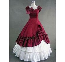 Victorian Sleeveless Bowknot Asymmetric Prom Cosplay Dress Ballgown 3