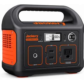 Jackery Portable Power Station Explorer 240, 240Wh Backup Lithium Battery, 110V/200W Pure Sine Wave AC Outlet, Solar Generator For Outdoors Camping