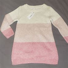 Gymboree Dresses | Toddler Knit Dress | Color: Cream/Pink | Size: 3Tg