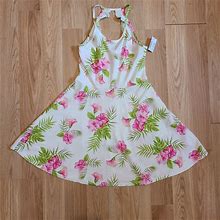 The Children's Place Dresses | Children's Place Floral Print Knit Cut Out Halter Dress Girls Size L 10/12 | Color: Pink/White | Size: Lg