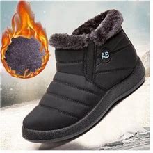 Fangasis Womens Snow Boots Winter Slip On Ankle Booties Anti-Slip Water Resistant Fully Faux Fur Lined Outdoor Sneakers