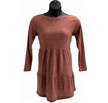 Ceny Ribbed Tiered Dress Rust