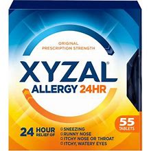 Xyzal 24 Hour Allergy Relief 5Mg Tablets - 55Ct (1-2 Box)