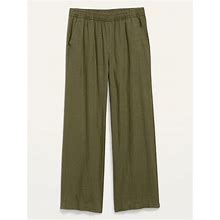 Old Navy High Waisted Linen Blend Wide Leg Pants For Women Size XL Green New