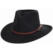 Men's Stetson Bozeman Crushable Wool Felt Outback Hat: SIZE: S Black