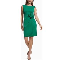 Jessica Howard Women's Side-Tuck Rose-Detail Dress - Green - Size 16