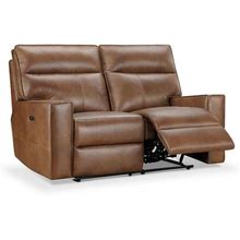 Easley Leather Power Reclining Loveseat Camel - Abbyson Living