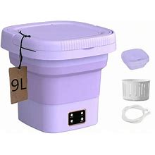 New Portable Washing Machine Foldable,9L Mini Washing Machine,Small Washing Machine,Mini Lavadora For Underwear,Baby Clothes Or Small Items,Mini Washer For Apartment,Camping,Travel,RV,9L,Purple,