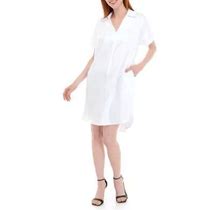 The Limited Women's Short Sleeve Popover Dress, White, Large