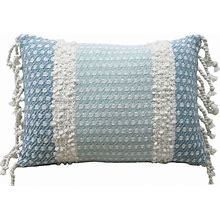 Linden Street Handwoven Buttknot Edging Decorative Pillow 14X20 - Indoor/Outdoor - Polyester - Multi