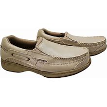 Dr Scholls Mens Slip On Tan Leather/Mesh Walking Comfort Shoes.