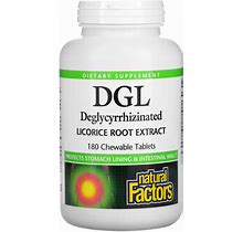 2 X Natural Factors, DGL, Deglycyrrhizinated Licorice Root Extract, 180 Chewable