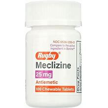 Rugby Meclizine 25 Mg - 100 Chewable Tablets