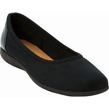 Extra Wide Width Women's The Lyra Slip On Flat By Comfortview In Black (Size 10 WW)