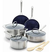 Blue Diamond HD Stainless Steel Clad Pro 10Pc Cookware Set