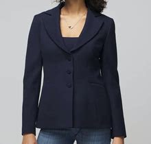 Women's Petite 3-Button Signature Blazer In Navy Blue Size 4 | White House Black Market