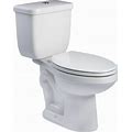 PROFLO Toilet Elongated Two-Piece PF1400T White 1.1/1.6 GPF - PFADC012BWH