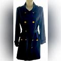 Calvin Klein Collection Jackets & Coats | Calvin Klein Fashion Statement Women Double Breasted Dress Coat With Belt. | Color: Black/Gold | Size: 2