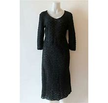 Womens Marina California Hand Crocheted Black Dress L