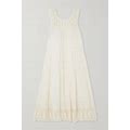 The Great The Soleil Crochet-Trimmed Tiered Cotton-Voile Maxi Dress - Women - Cream Dresses - L