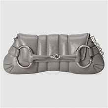 Gucci Horsebit Chain Medium Shoulder Bag Grey