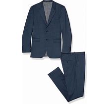 Isaac Mizrahi Men's Slim Fit Solid Birdseye Jacket And Pant Suit Set