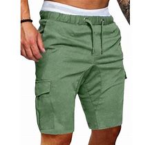 Canis Men's Elastic Waist Drawstring Cargo Shorts, Ideal For Summer Outings