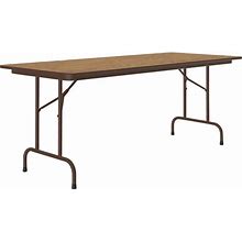 Correll 30" X 72" Medium Oak Thermal-Fused Laminate Top Folding Table With Brown Frame