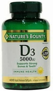 Nature's Bounty Vitamin D3 5000 IU (400 Softgels)