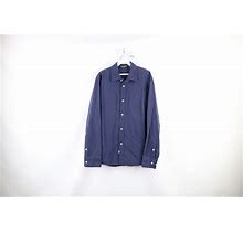 The Hundreds Mens Size Large Faded Big Pocket Collared Button Shirt Blue Cotton
