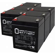12V 5Ah F2 SLA Replacement Battery For CSB HC1217W - 6 Pack