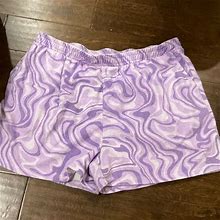 Forever 21 Shorts | Forever 21 Purple Swirl Terry Cloth Shorts Size 3X | Color: Purple/White | Size: 3X
