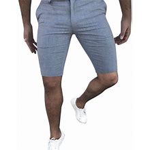 Sayhi Mid Men Business Shorts Simple Casual Button With Pockets Solid Waist Men's Casual Shorts Men Men Shorts