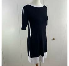 Ralph Lauren Dress Black And White Fitted Thigh-Length Size