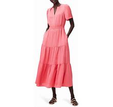 NIC+ZOE Daydream Short Sleeve Tiered Maxi Dress In Coral At Nordstrom, Size Large
