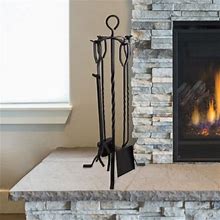 Hastings Home Fireplace Tool Set And Stand, Black 390163STJ