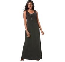 Jessica London Women's Plus Size Stretch Knit Tank Maxi Dress - 26, Black