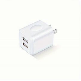 Cell Phone Fast Charger US Wall Plug Travel Dual USB Port Power Adapter Charging,White,All-New,Temu