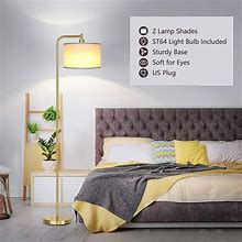Modern Standing Floor Lamp LED Reading Light For Living Room Lampshade - 1