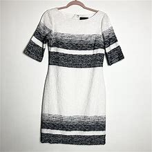 Teri Jon Dresses | Rickie Freeman For Teri Jon Black & White Striped Textured Dress Sz 8 | Color: Black/White | Size: 8